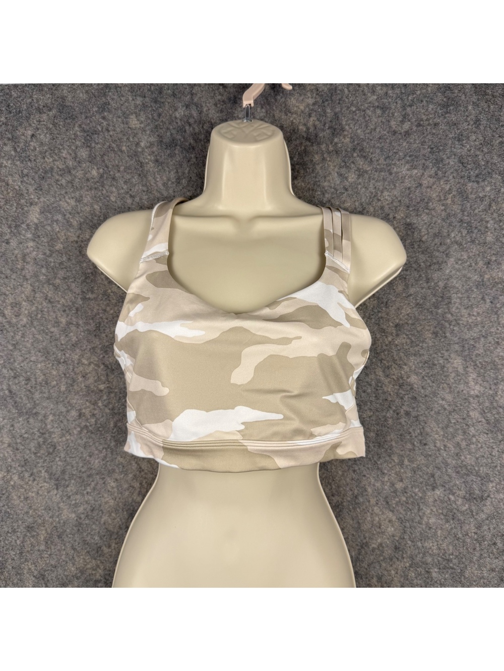 Athleta Run Free Camo Sports Bra Strappy Crisscross White Size Large 271